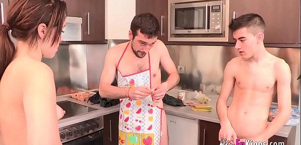  Jordi and his tiny friend Soraya learn about cooking and fucking